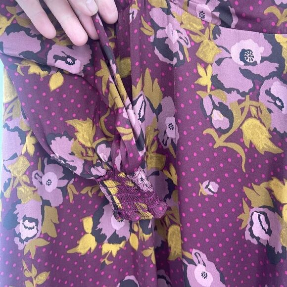 Free People Women's Morning Light Floral Print Ruched Casual Dress Size 0 - Picture 5 of 11